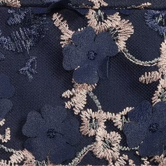 XSCAPE Off-the-Shoulder Embroidered Floral Lace Gown - Picture 17 of 17